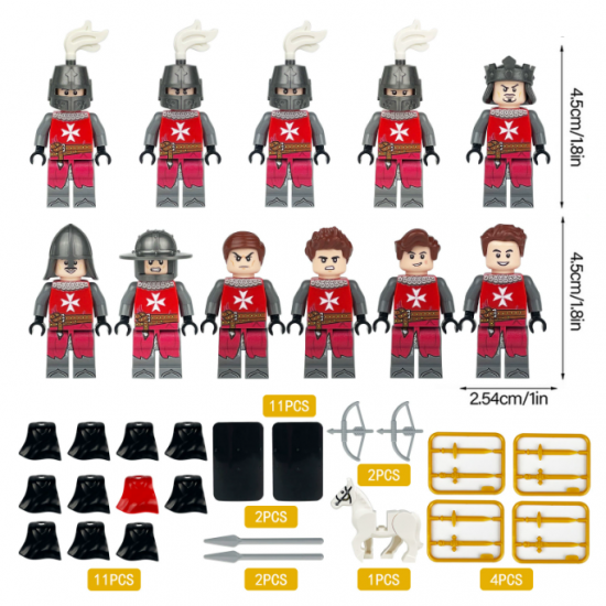 8 Pcs Medieval Soldier Knights Building Blocks Mini Figures M1622 8 Pcs Medieval Soldier Knights Building Blocks Mini Figures M1622