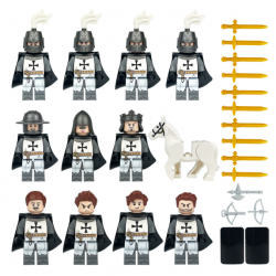 8 Pcs Medieval Soldier Knights Building Blocks Mini Figures M1623