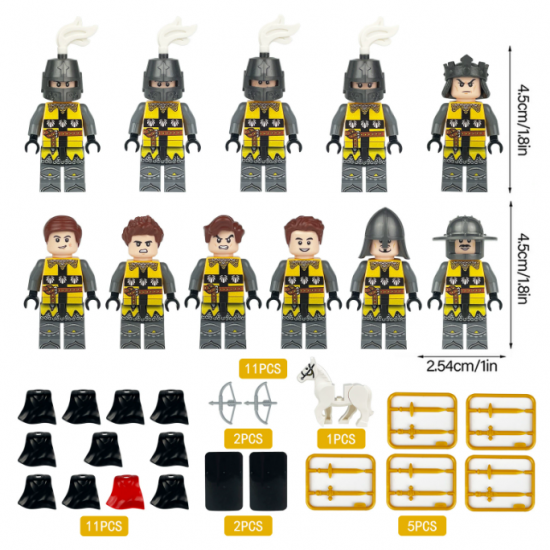 8 Pcs Medieval Soldier Knights Building Blocks Mini Figures M1628