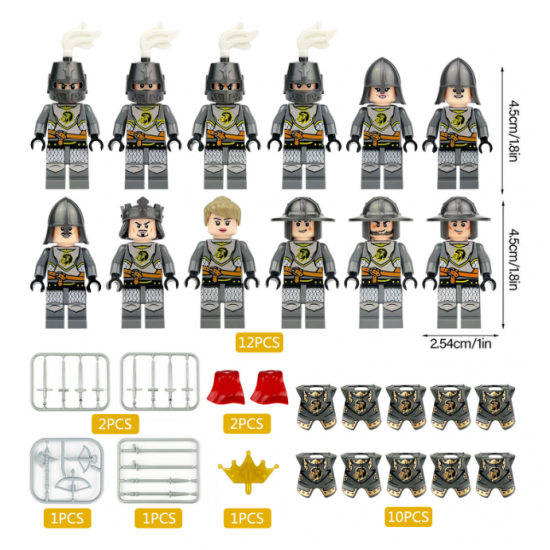 8 Pcs Medieval Soldier Knights Building Blocks Mini Figures M6008