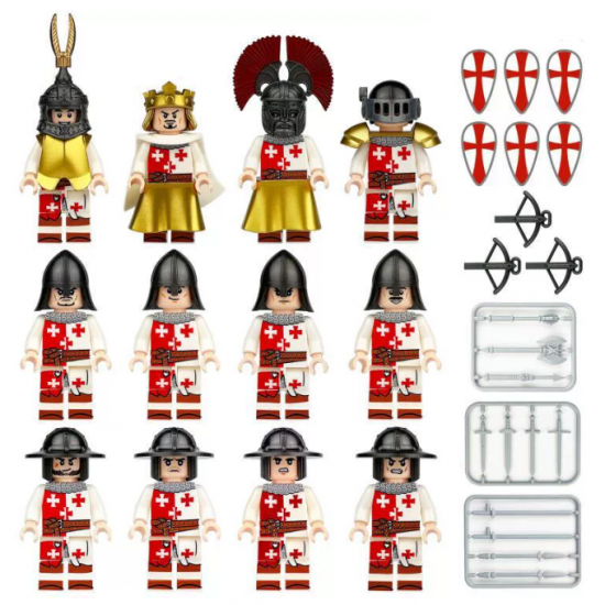 8 Pcs Medieval Soldier Knights Building Blocks Mini Figures M8154