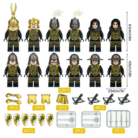 8 Pcs Medieval Soldier Knights Building Blocks Mini Figures M8156