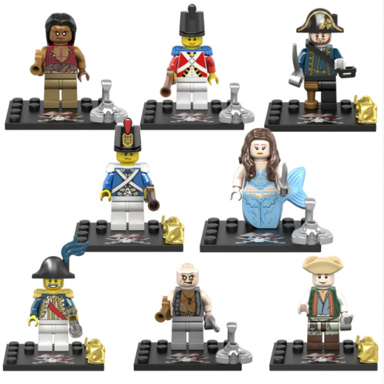 8 Pcs Pirate Building Blocks Mini Figures 722 8 Pcs Pirate Building Blocks Mini Figures 722