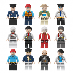 12 Pcs Mini Figures People Building Blocks M8015