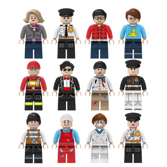 12 Pcs Mini Figures People Building Blocks M8016 12 Pcs Mini Figures People Building Blocks M8016