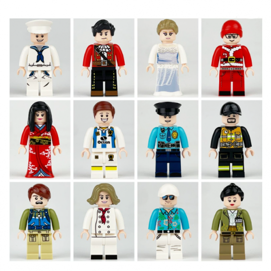 12 Pcs Mini Figures People Building Blocks M8018 12 Pcs Mini Figures People Building Blocks M8018