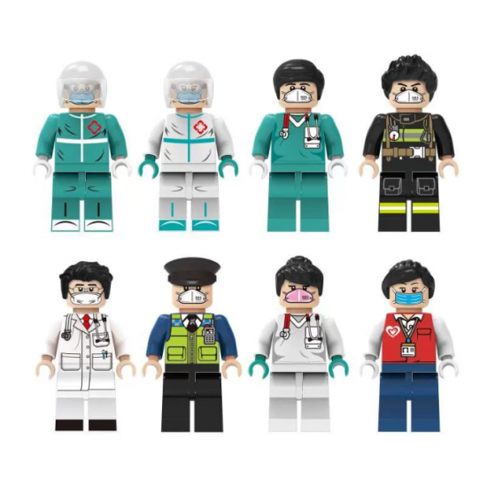 8 Pcs Mini Figures Doctor Nurse Building Blocks M8074 8 Pcs Mini Figures Doctor Nurse Building Blocks M8074