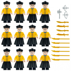 12 Pcs Mini Figures Ancient Qing Dynasty Bodyguard Building Blocks M1629