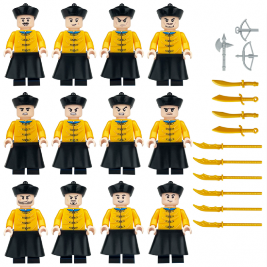 12 Pcs Mini Figures Ancient Qing Dynasty Bodyguard Building Blocks M1629 12 Pcs Mini Figures Ancient Qing Dynasty Bodyguard Building Blocks M1629