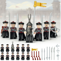 12 Pcs Mini Figures Ancient Qing Dynasty Bodyguard Building Blocks M1631