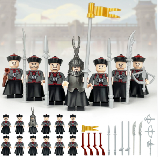 12 Pcs Mini Figures Ancient Qing Dynasty Bodyguard Building Blocks M1631 12 Pcs Mini Figures Ancient Qing Dynasty Bodyguard Building Blocks M1631