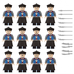 12 Pcs Mini Figures Ancient Qing Dynasty Bodyguard Building Blocks M1633