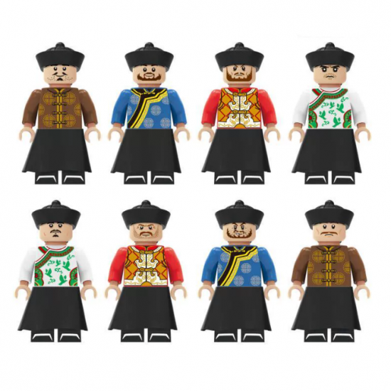 8 Pcs Mini Figures Ancient Qing Dynasty Minister Building Blocks M8045 8 Pcs Mini Figures Ancient Qing Dynasty Minister Building Blocks M8045