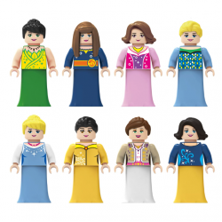 8 Pcs Mini Figures Girl Princess Building Blocks M8006