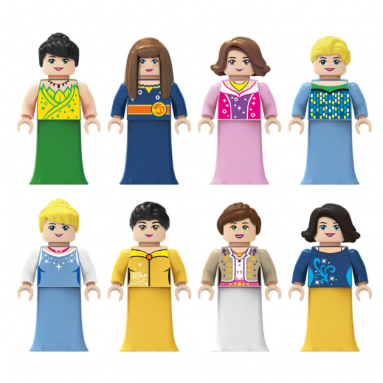 8 Pcs Mini Figures Girl Princess Building Blocks M8006 8 Pcs Mini Figures Girl Princess Building Blocks M8006