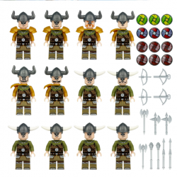 12 Pcs Mini Figures Viking Building Blocks M8167