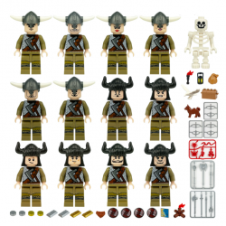 12 Pcs Mini Figures Viking Building Blocks M8207