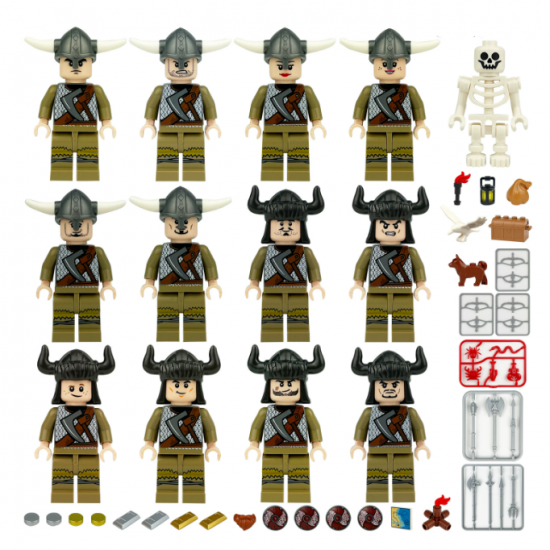 12 Pcs Mini Figures Viking Building Blocks M8207 12 Pcs Mini Figures Viking Building Blocks M8207