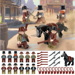 12 Pcs Mini Figures Cowboy Building Blocks M8138