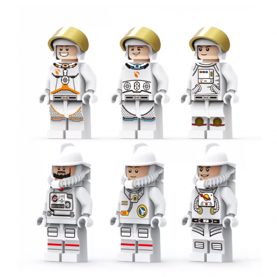 6 Pcs Mini Figures Astronaut Building Blocks M8062