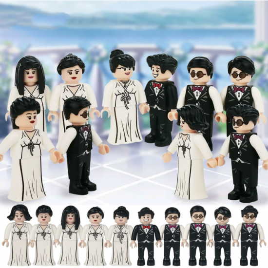 10 Pcs Mini Figures Wedding Building Blocks M8027 10 Pcs Mini Figures Wedding Building Blocks M8027