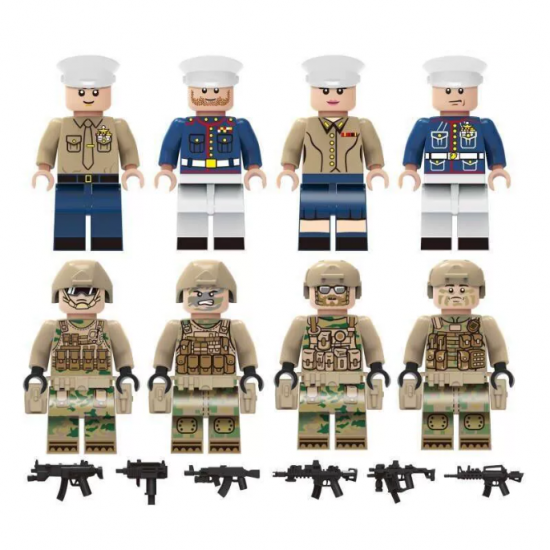 8 Pcs Mini Figures Navy Sailor Building Blocks M8054 8 Pcs Mini Figures Navy Sailor Building Blocks M8054