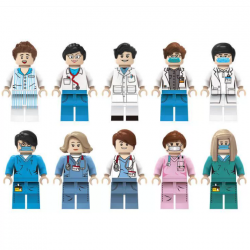 10 Pcs Mini Figures Doctor Nurse Building Blocks M8039