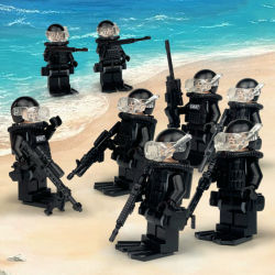 8 Pcs Mini Figures Diver SWAT Building Blocks M8089