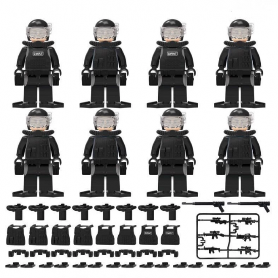 8 Pcs Mini Figures Diver SWAT Building Blocks M8089 8 Pcs Mini Figures Diver SWAT Building Blocks M8089