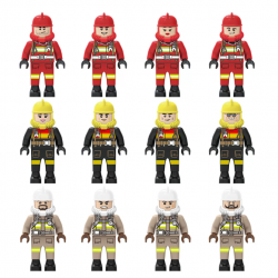 12 Pcs Mini Figures Fireman Building Blocks M8102A