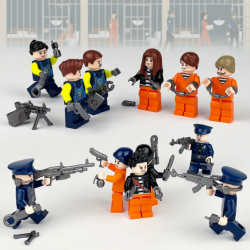 12 Pcs Mini Figures Police Criminal Building Blocks M8119