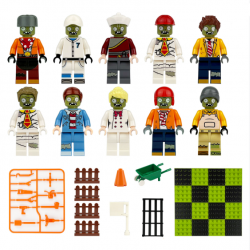 10 Pcs Mini Figures Zombies Building Blocks 840077