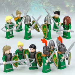 12 Pcs Mini Figures Forest Elf Hunter Building Blocks M8153