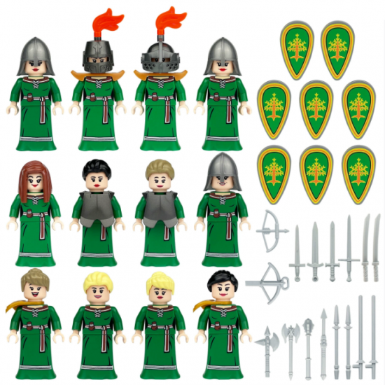 12 Pcs Mini Figures Forest Elf Hunter Building Blocks M8153 12 Pcs Mini Figures Forest Elf Hunter Building Blocks M8153
