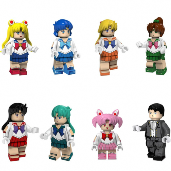 8 Pcs Mini Figures Sailor Moon Building Blocks PG8156 8 Pcs Mini Figures Sailor Moon Building Blocks PG8156
