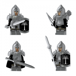 4 Pcs Mini Figures Gondor Soldier of The Lord of the Rings Building Blocks KT1015