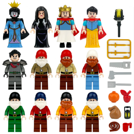 12 Pcs Mini Figures Snow White Building Blocks M8151 12 Pcs Mini Figures Snow White Building Blocks M8151