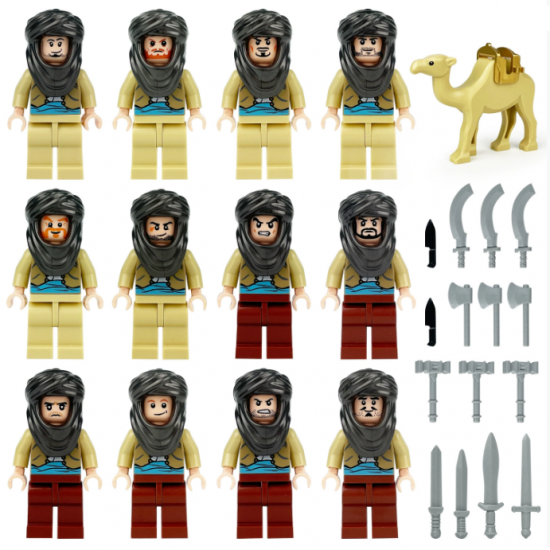 12 Pcs Mini Figures Desert Bandit Camel Building Blocks M8169