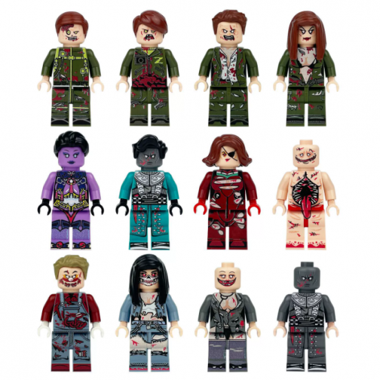 12 Pcs Mini Figures Zombies Building Blocks M8178
