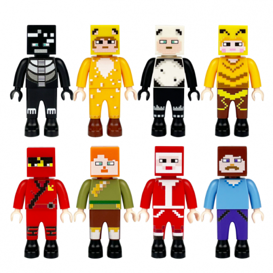 8 Pcs Mini Figures Pixel Building Blocks M8079