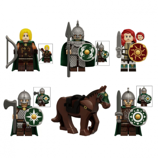 6 Pcs Mini Figures Rohan Knight Building Blocks KT1078