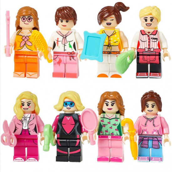 8 Pcs Mini Figures Girls Building Blocks 