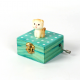 Cute Yellow Puppy Wood Jewelry Music Box 