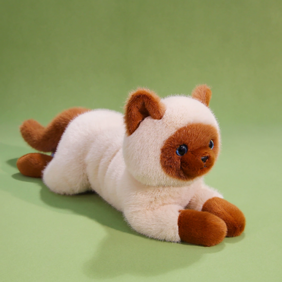 Lying Siamese Cat Plush Stuffed Animal