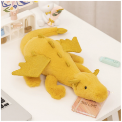 Giant Flying Dragon Cute Stuffed Animal Plush Toy - Gold