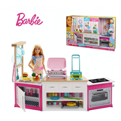 AL Barbie Dream Dolls Kitchen Cooking A Meal
