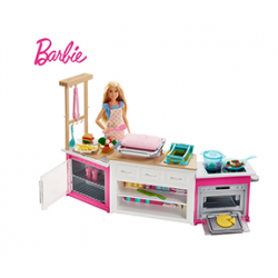AL Barbie Dream Dolls Kitchen Cooking A Meal