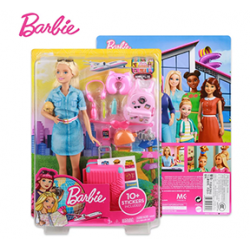 AL Genunie-Travel Barbie Doll  Educational Simulation Toy Multiple Stickers