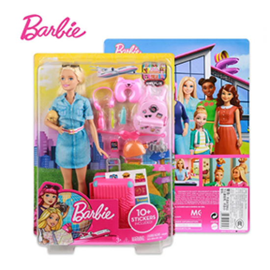 AL Genunie-Travel Barbie Doll  Educational Simulation Toy Multiple Stickers