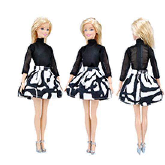 AL Black Fashion Dress Barbie Doll Toys